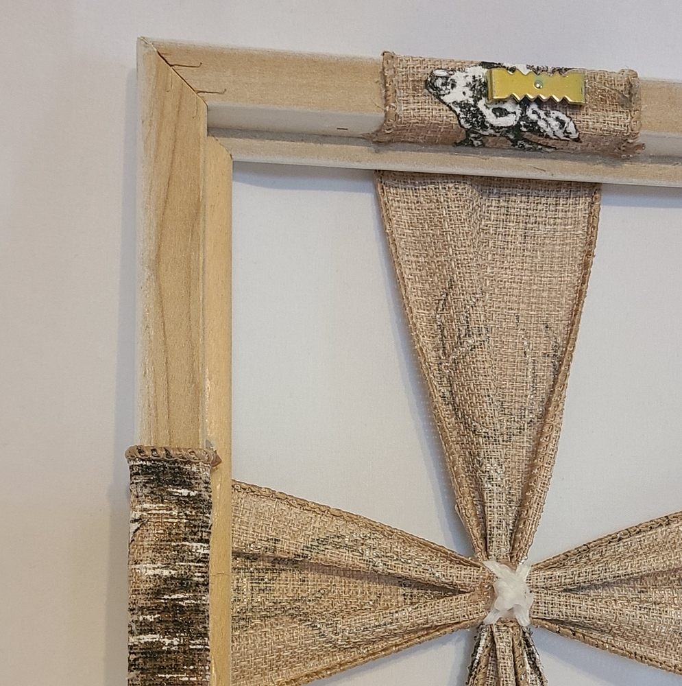 Frame Cross Art Hunting White Silver Cross Handmade Large - Picture 7 of 8